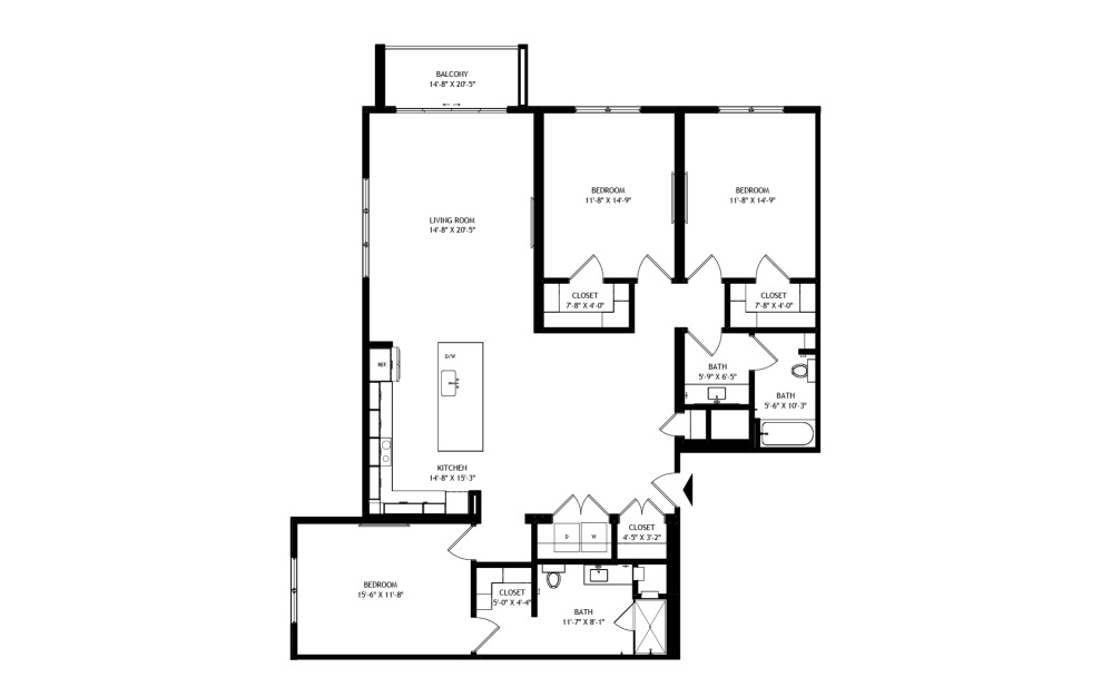 3 bedroom floorplan