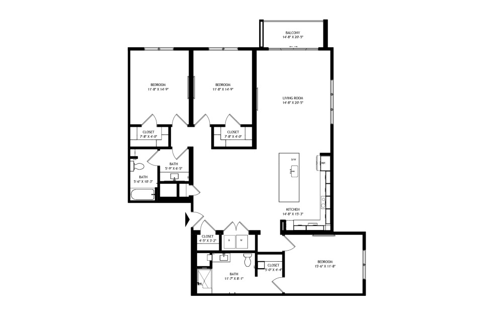 3 bedroom floorplan