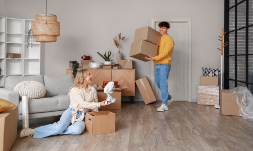 Couple moving in