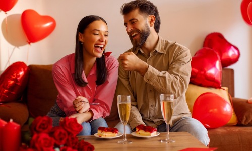 Couple sitting down for dinner